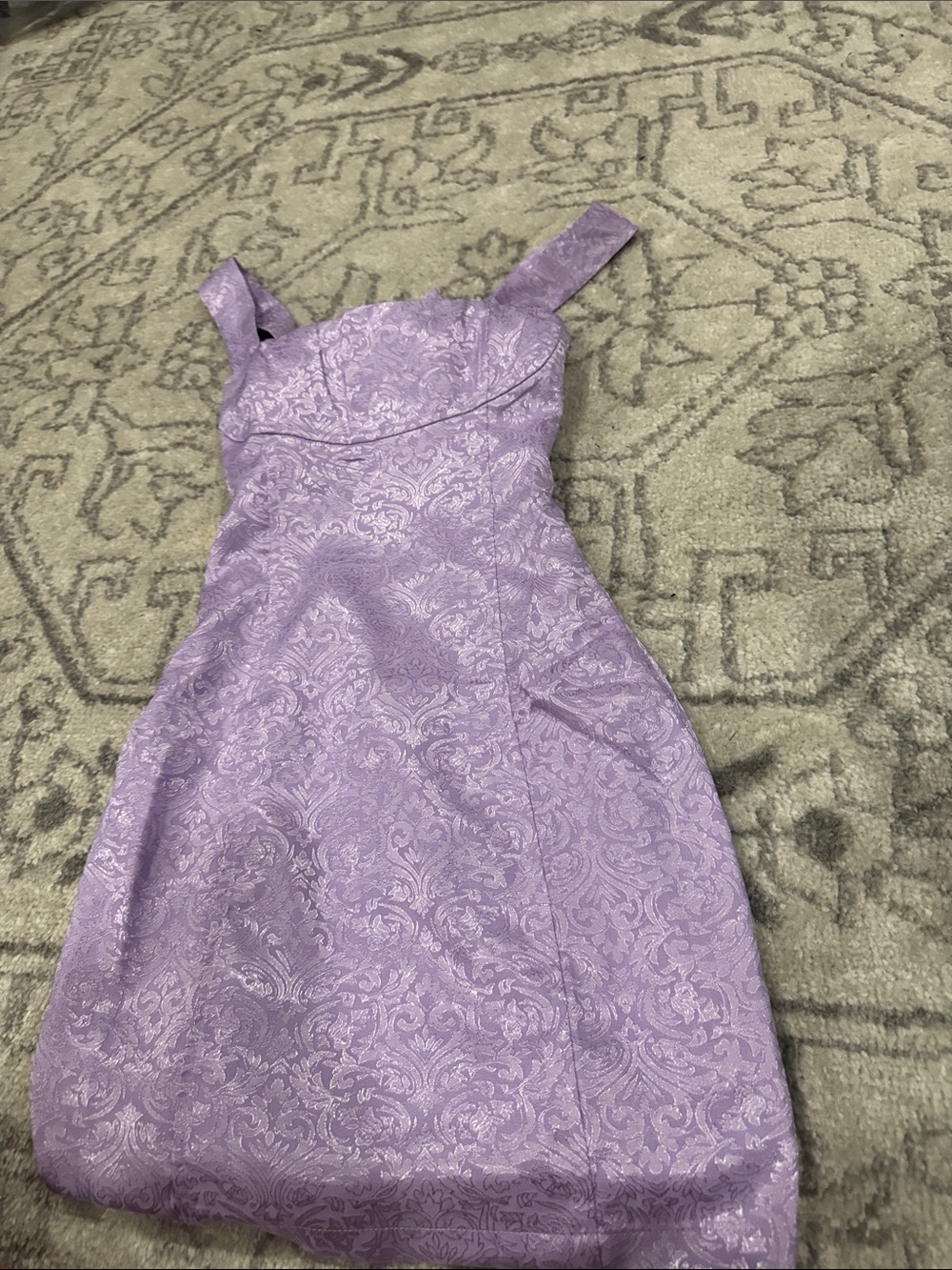 Lucy in the Sky Lilac Brocade Midi Dress